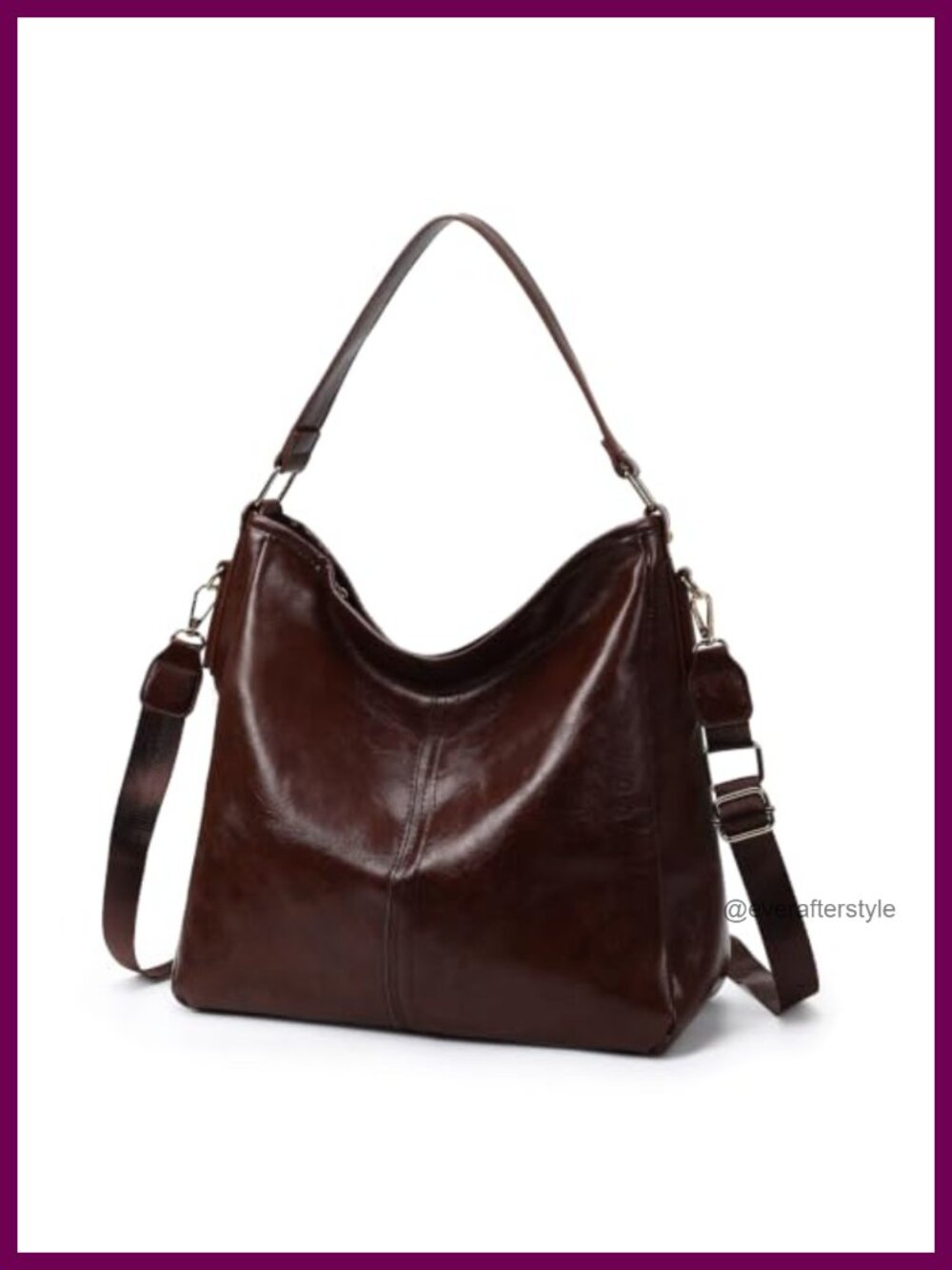 Slouchy Soft Vegan Leather Hobo Shoulder Bag for Women